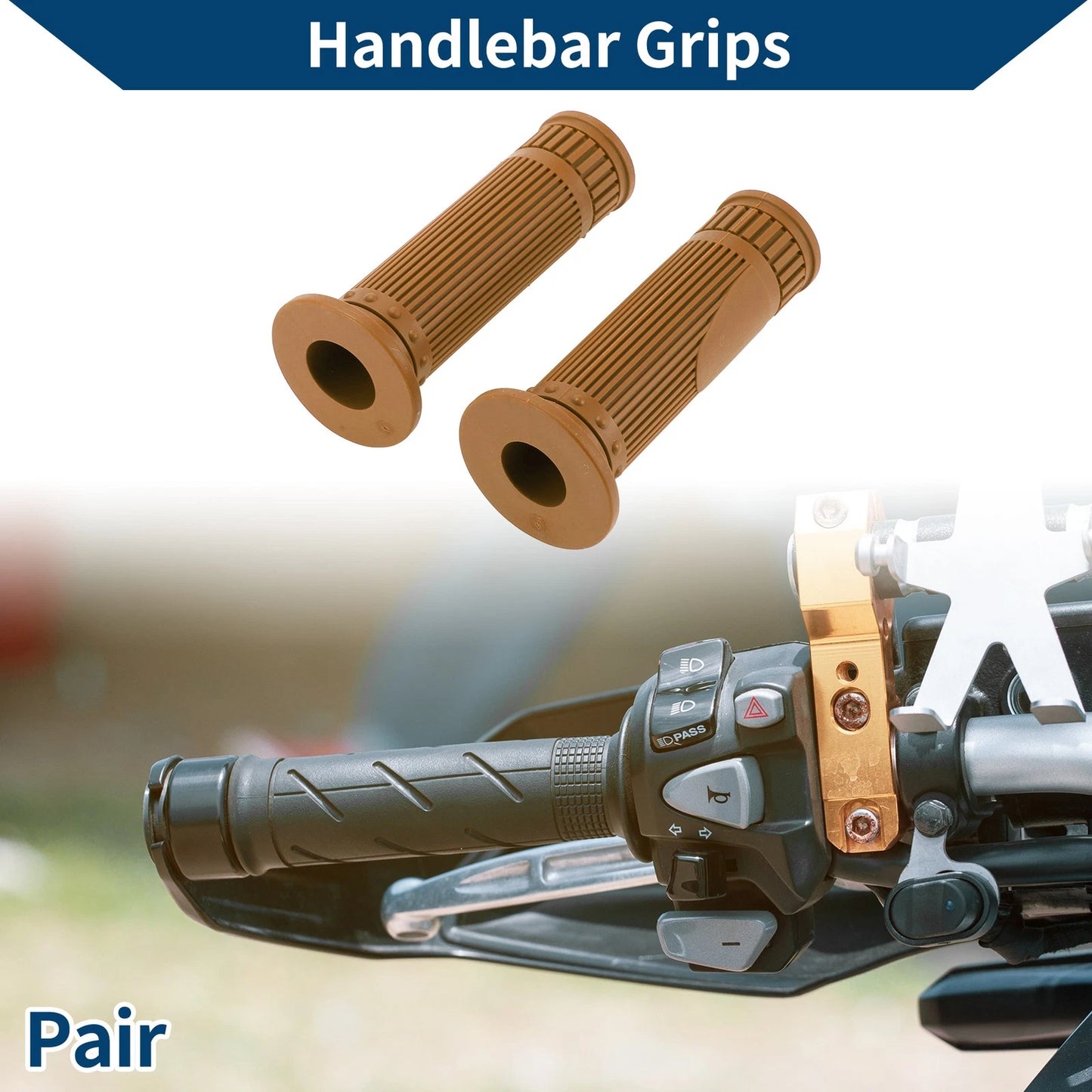 7/8" Rubber Motorcycle Hand Grips for Various Models
