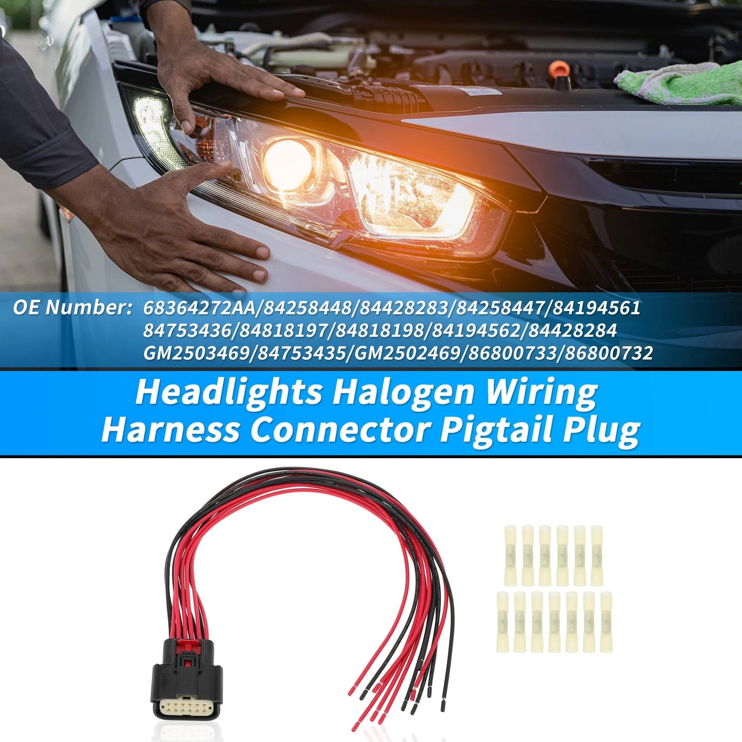 Headlights Halogen Wiring Harness Connector for Ram 1500 (2019–2021)