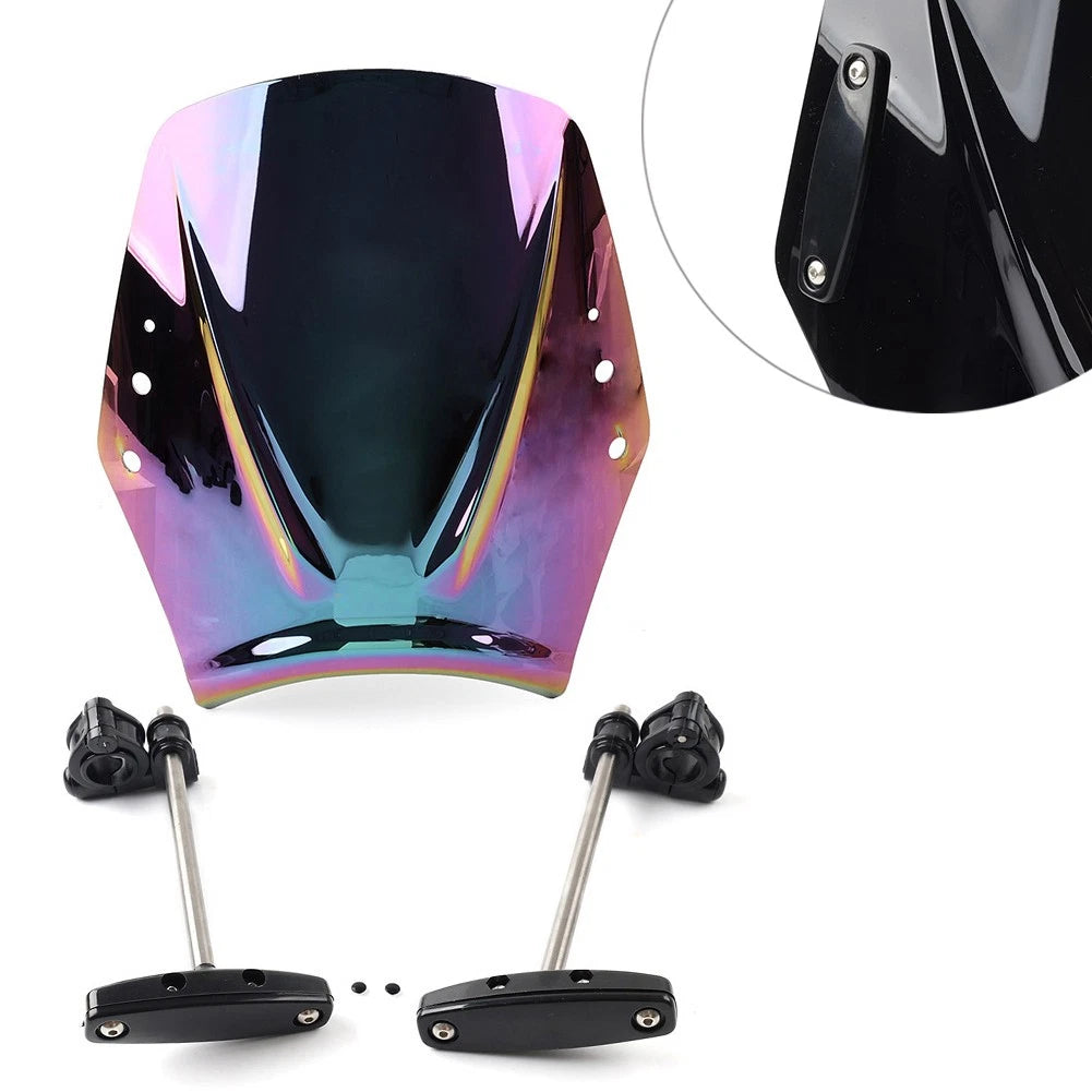 Universal Adjustable Clip-On Windshield Extension Air Deflector for Motorcycle