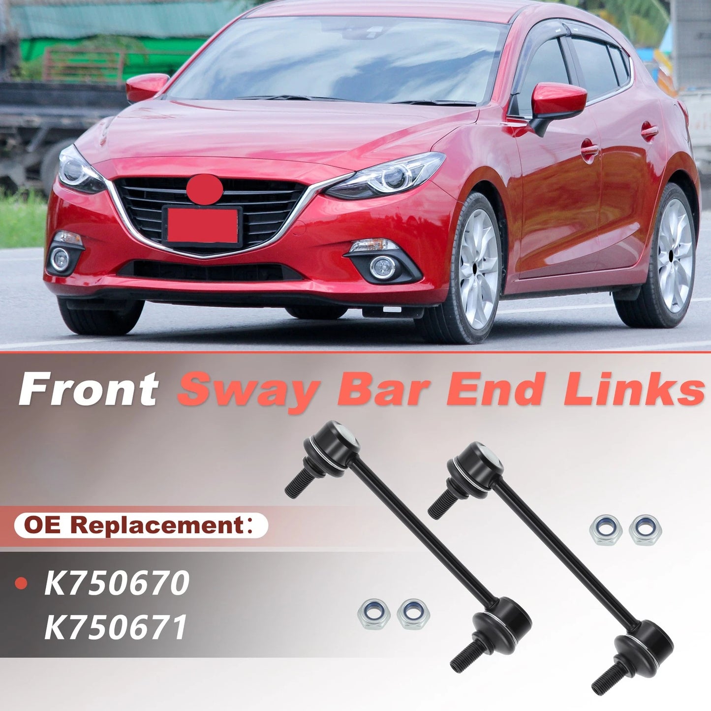 Set of 2 Rear Sway Bar End Links K750670/K750671 for Mazda 3 6 CX-5 CX-9 (2014–2018)