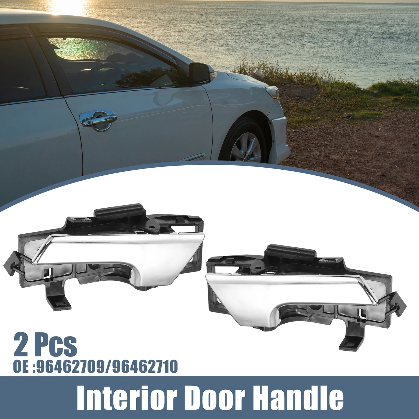 Interior Door Handle Set of 2 for Chevrolet Aveo (2004–2011) Black