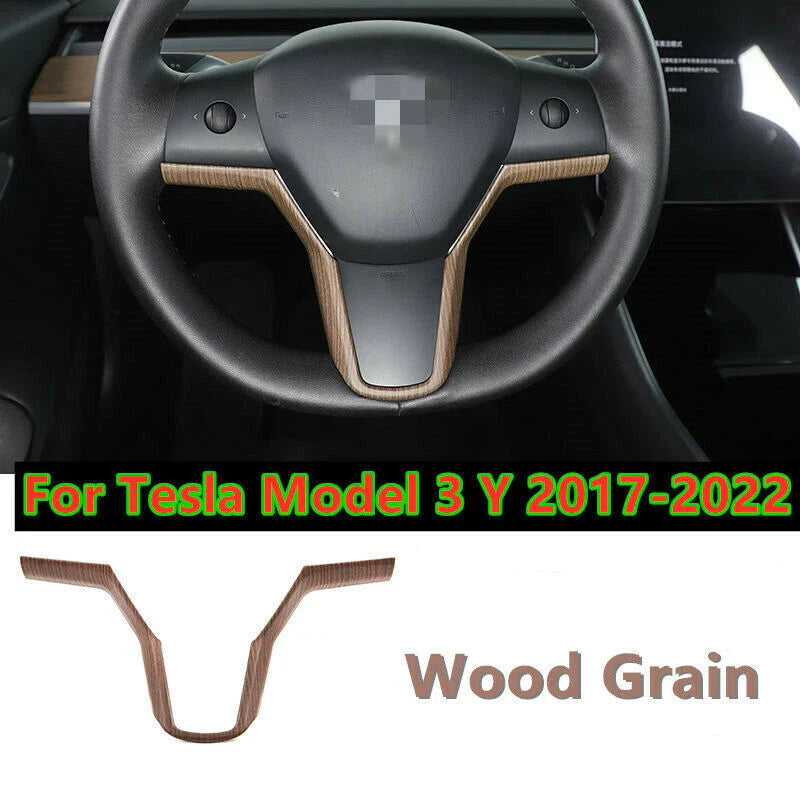 Wood Grain Interior Trim Decoration for Tesla Model 3 Y (2017–2023)