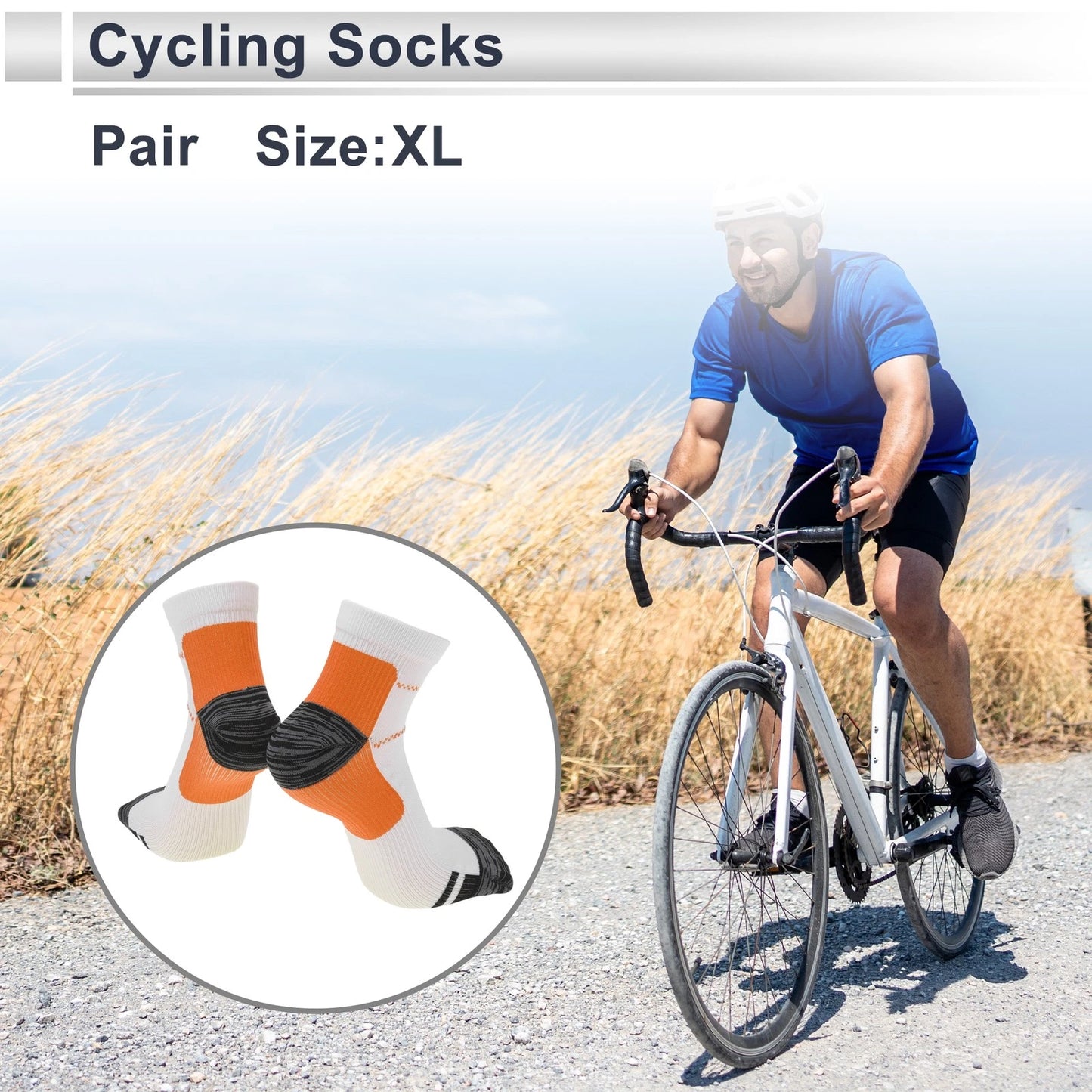 Cycling Socks Anti-Friction Shock Absorption Size XL Low-Cut (No Years)