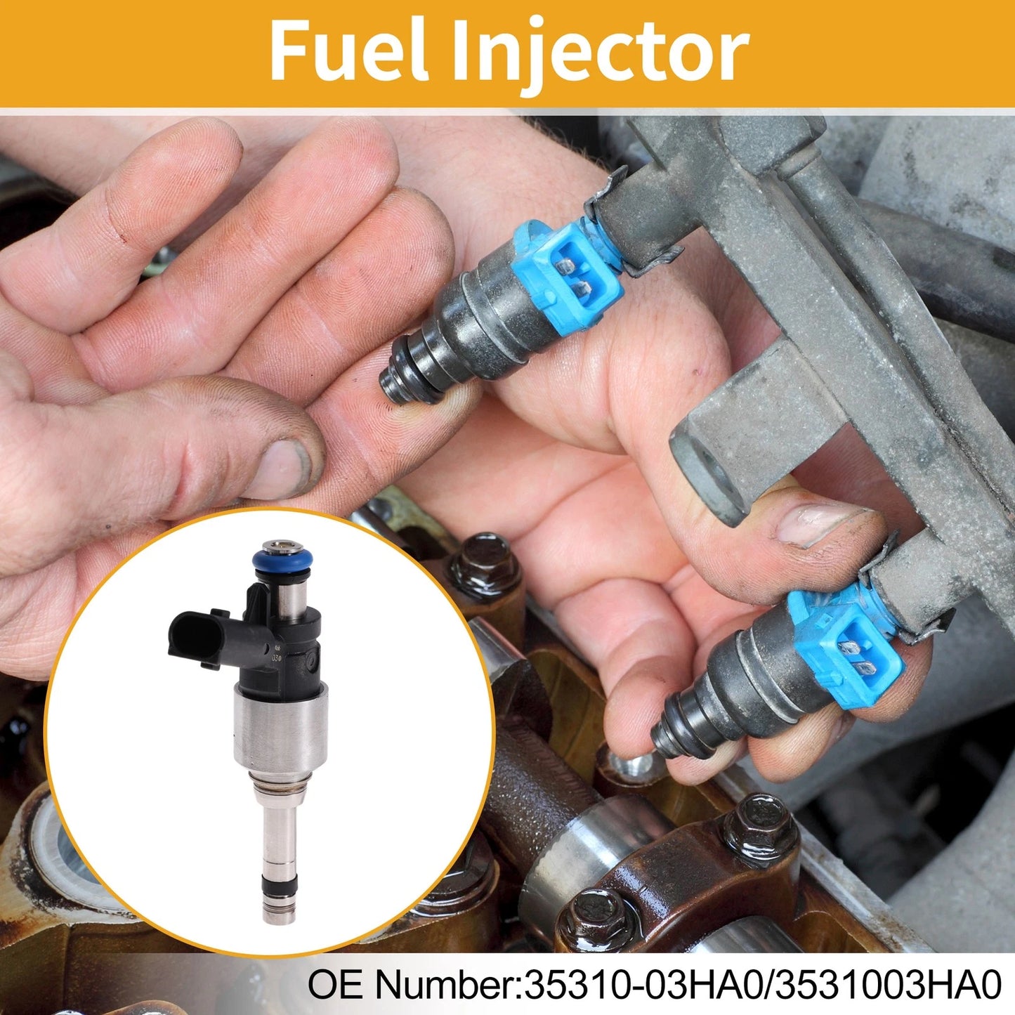 1 Pcs Fuel Injector No.35310-03HA0 for Hyundai Elantra Hybrid (2021–2025)