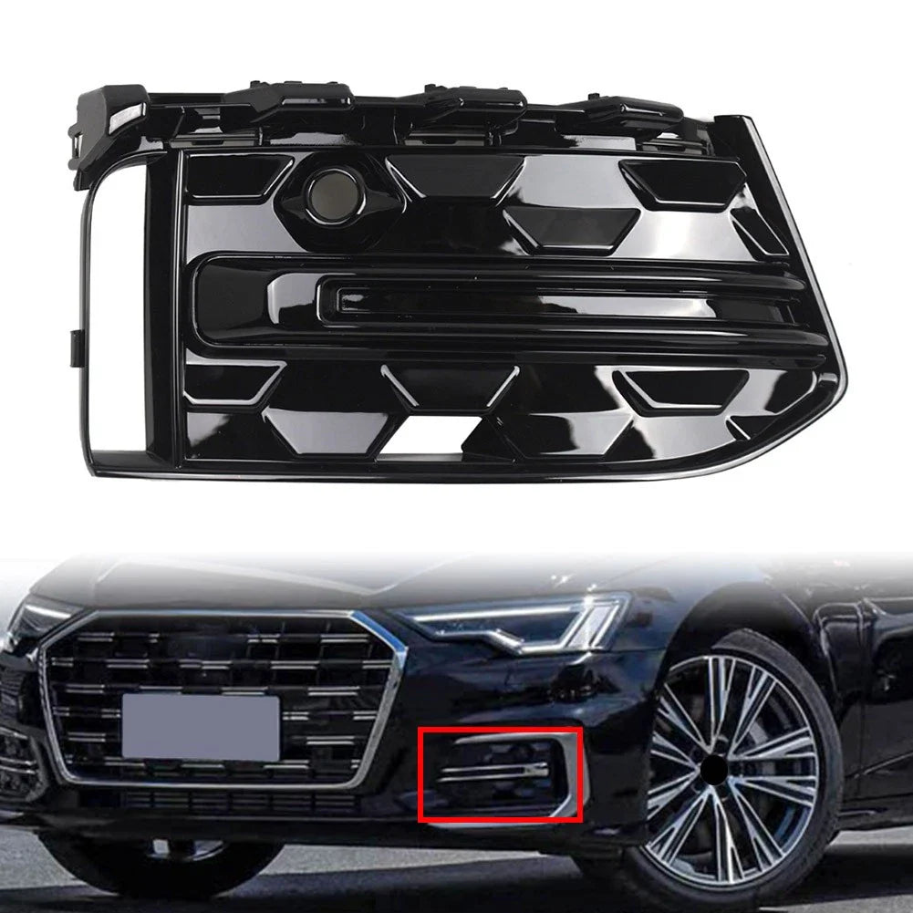 Right Front Fog Light Frame Cover Glossy Black for Audi A6 C8 S6 (2023-2025)