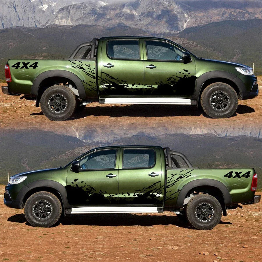 Car Truck SUV Side Body Vinyl Sticker Splash Graphics Decal Black