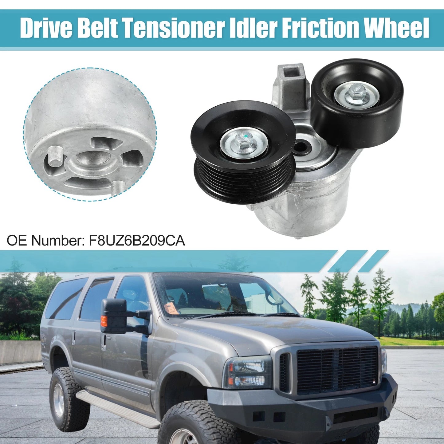 Belt Tensioner Pulley Assembly No.F8UZ6B209CA for Ford F-250 Super Duty (1999–2002)