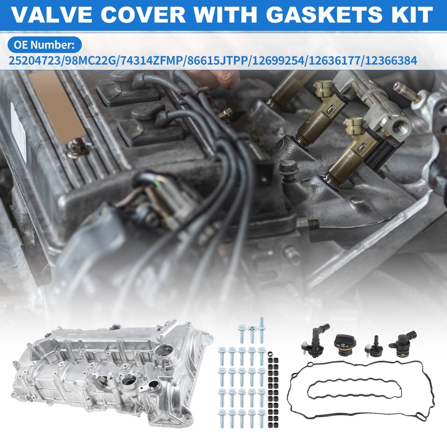 Aluminum Engine Valve Cover for Chevrolet Cruze Malibu Trax (2016–2022) 25204723