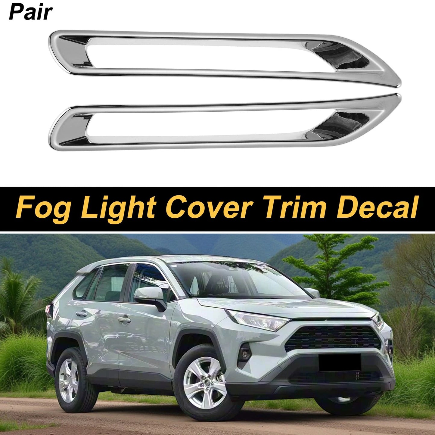 Set of 2 Fog Light Cover Trim for Toyota RAV4 (2019–2025) Plating