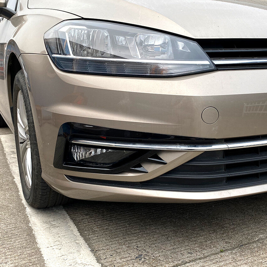 Gloss Black Front Bumper Grille Fog Light Cover Trim for Golf TSI MK7.5 (2017–2020)