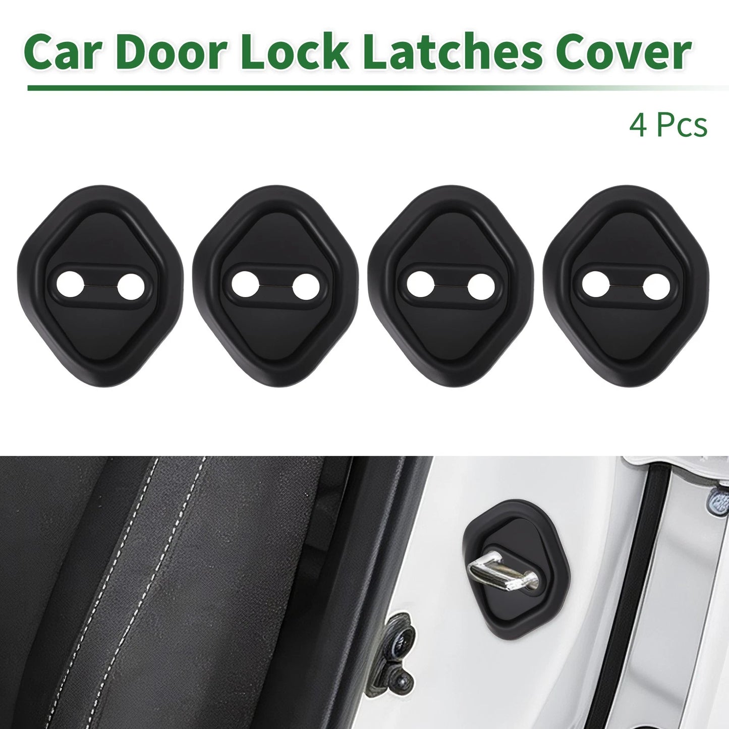 Set of 4 Car Door Lock Latches Cover for Honda Civic (2006–2025) Black Plastic