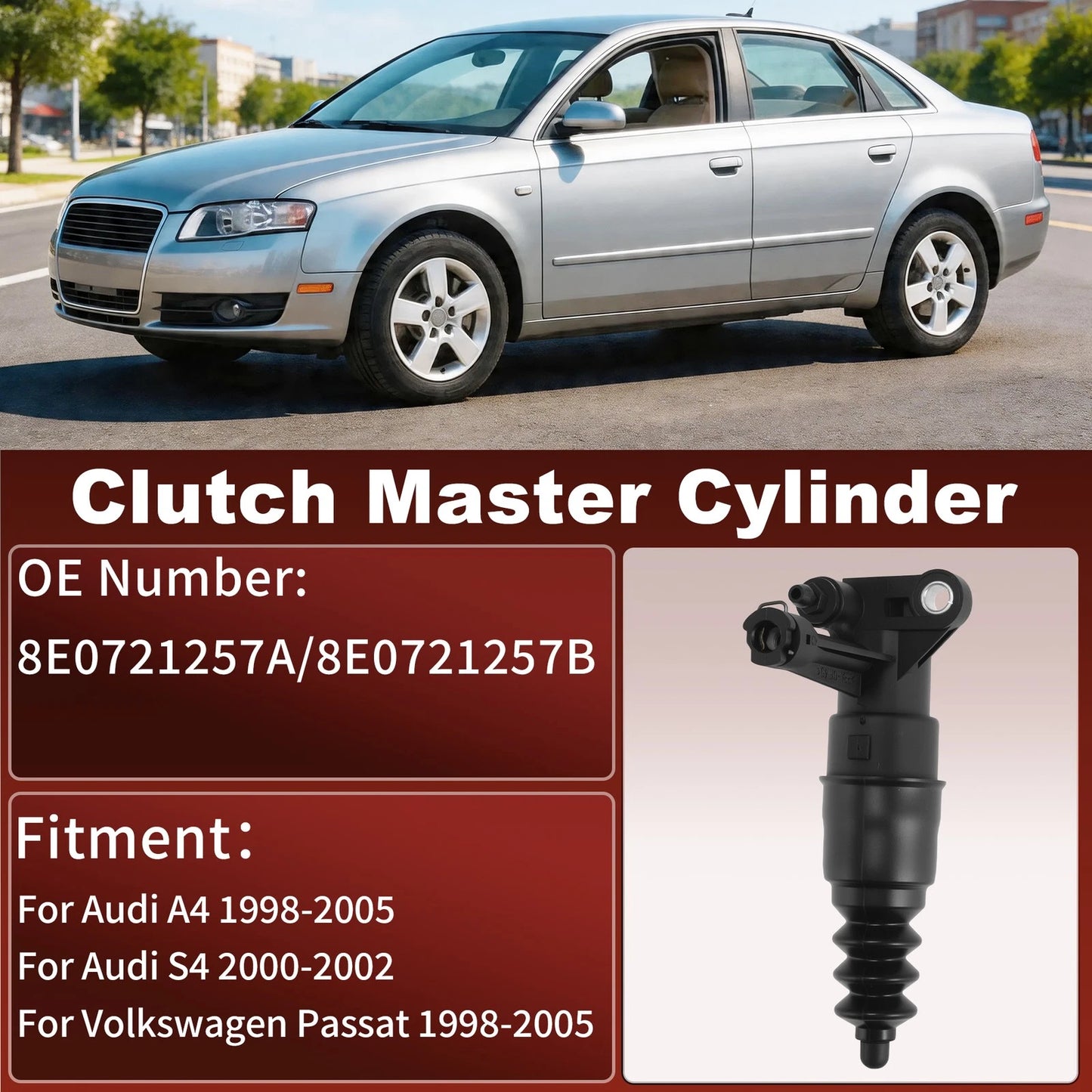Clutch Master Cylinder for Audi A4 S4 (1998–2005) Replace 8E0721257A