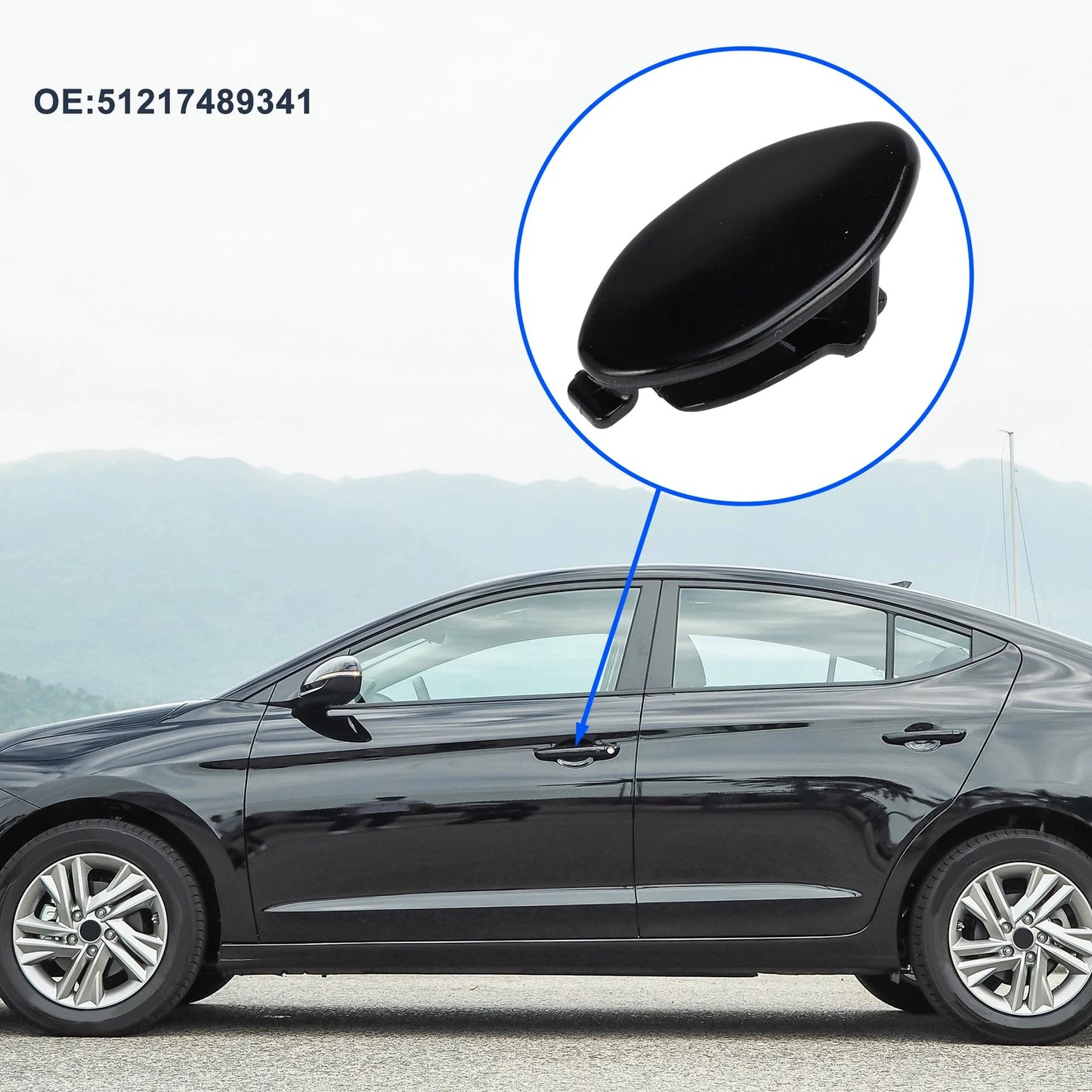 Front Left Door Knob Cover for BMW 5-Series G30 G38 (2018–2023) No. 51217489341 Black