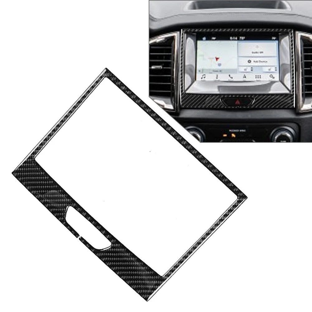 Carbon Fiber Black GPS Panel Cover Trim for Ford Ranger Sport (2015–2022)