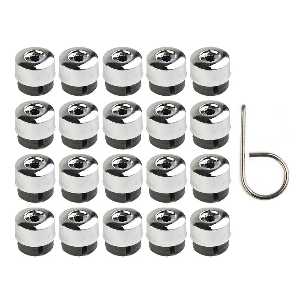 20 x Silver Car Tire Screw Covers