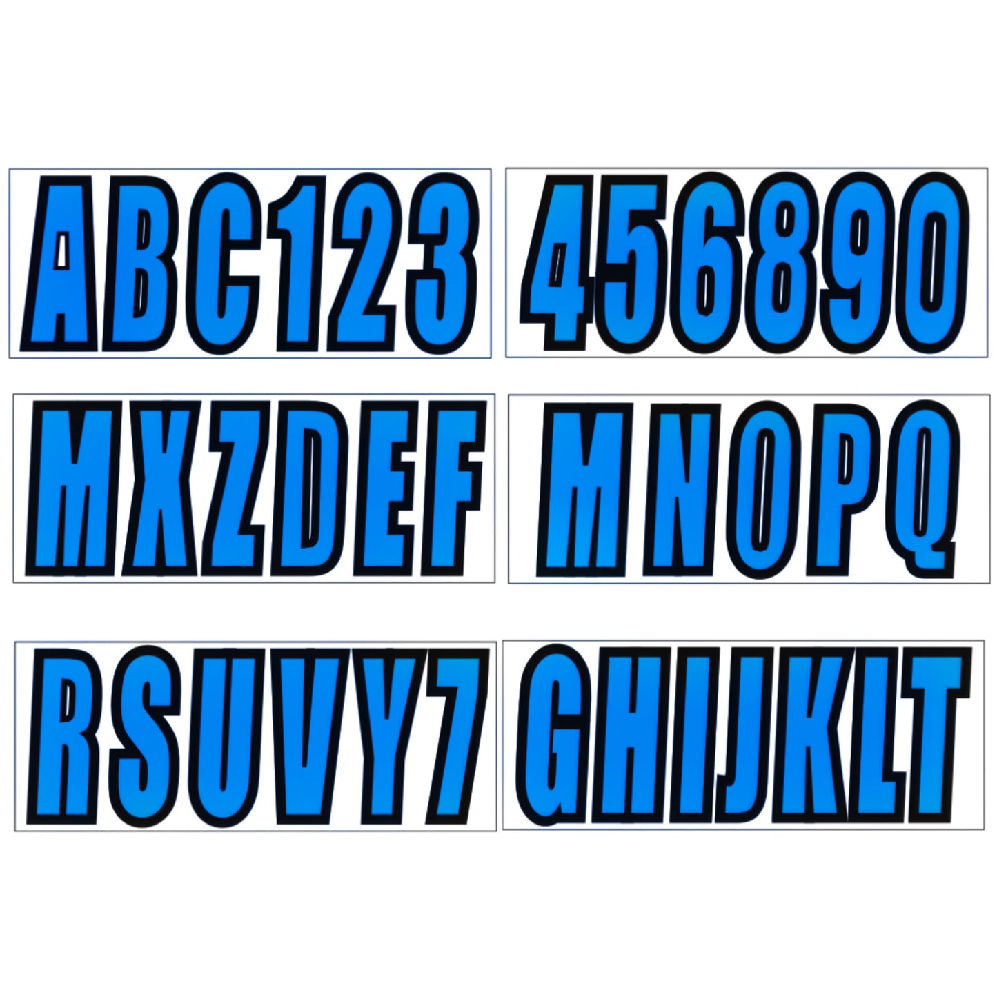 Set of 4 Custom Boat Registration Numbers Decal Stickers A-Z & 0-9