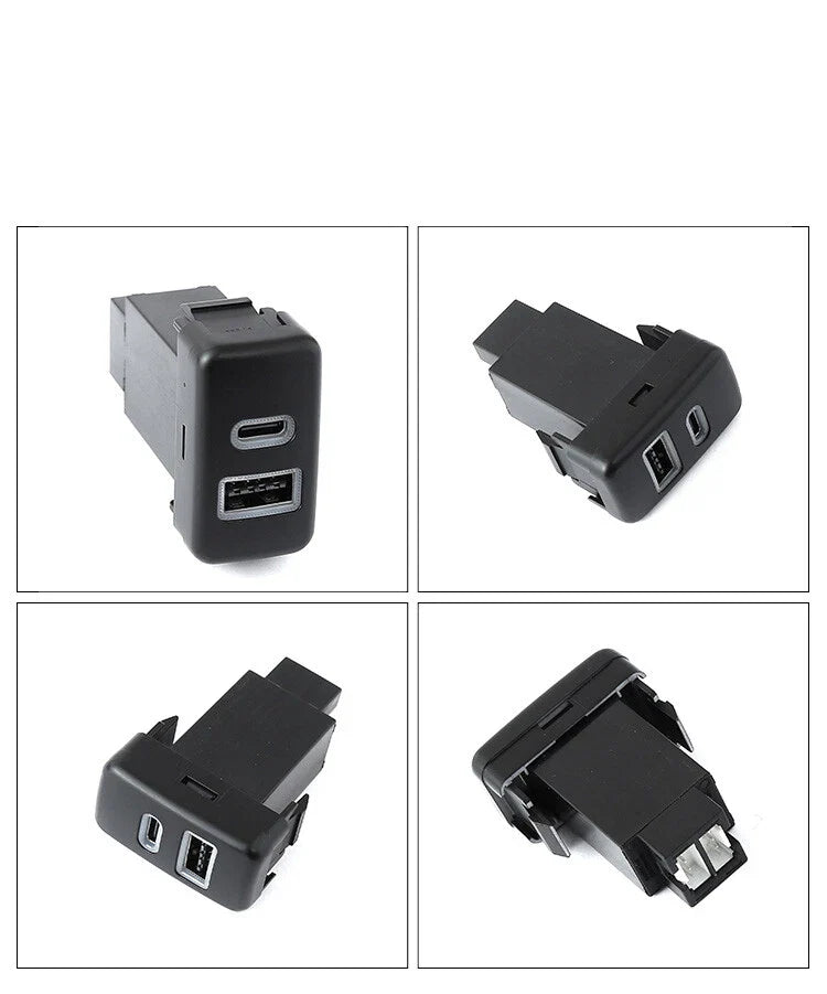 36W Dual Port TypeA/C USB Charger Socket Switch for Toyota Tacoma (2011–2020)