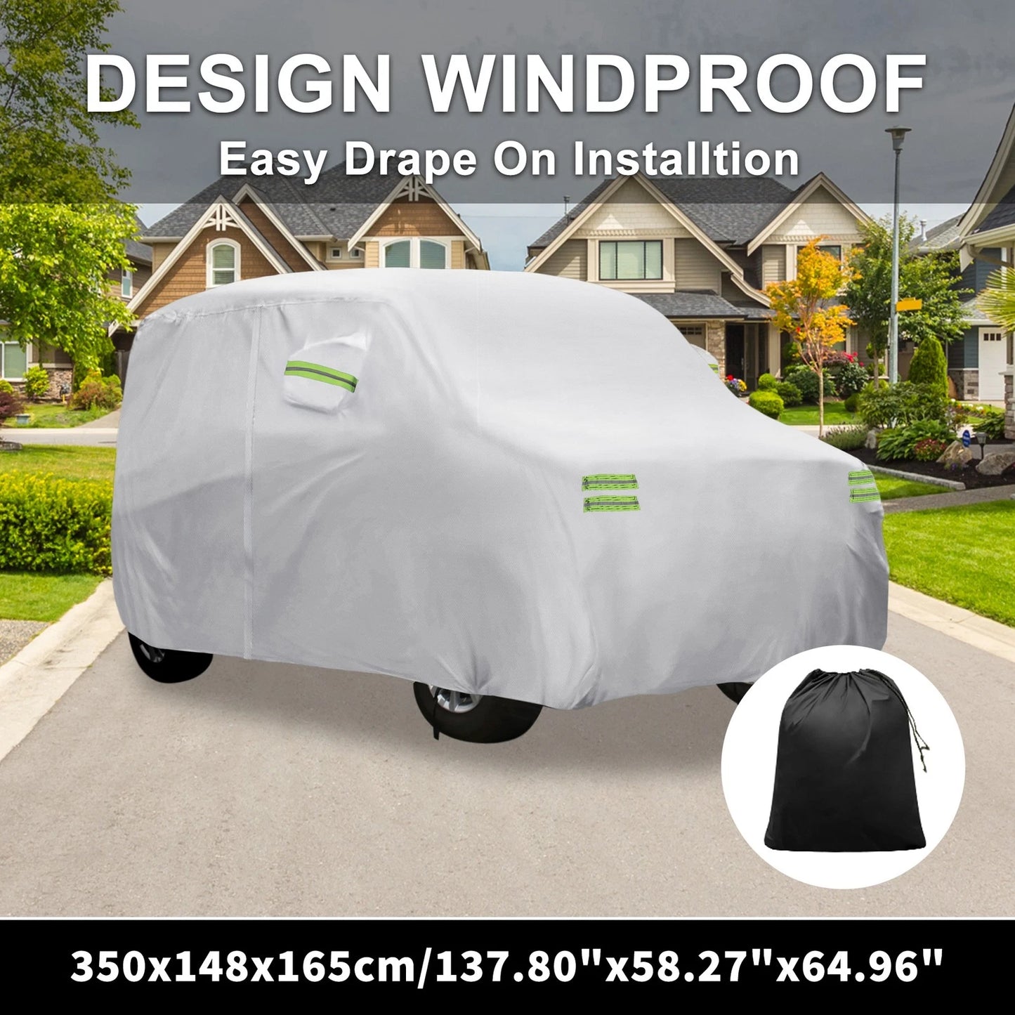 Waterproof Car Cover with Hook for Honda N-BOX (350x148x165cm)