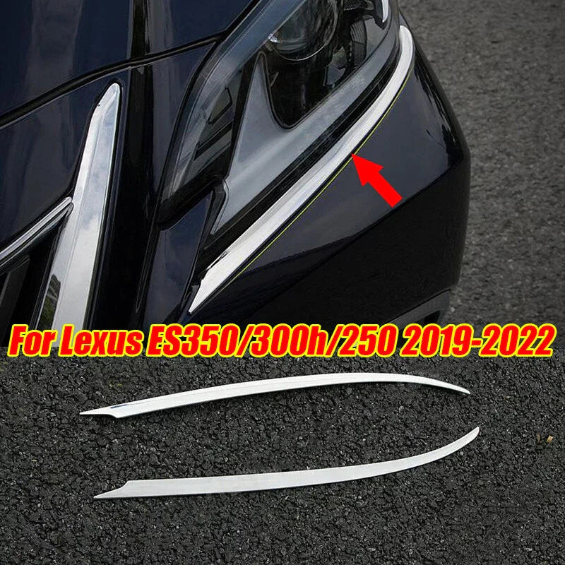 2x Front Headlight Eyebrows Eyelids Cover for Lexus ES350/300h/250 (2019–2022)