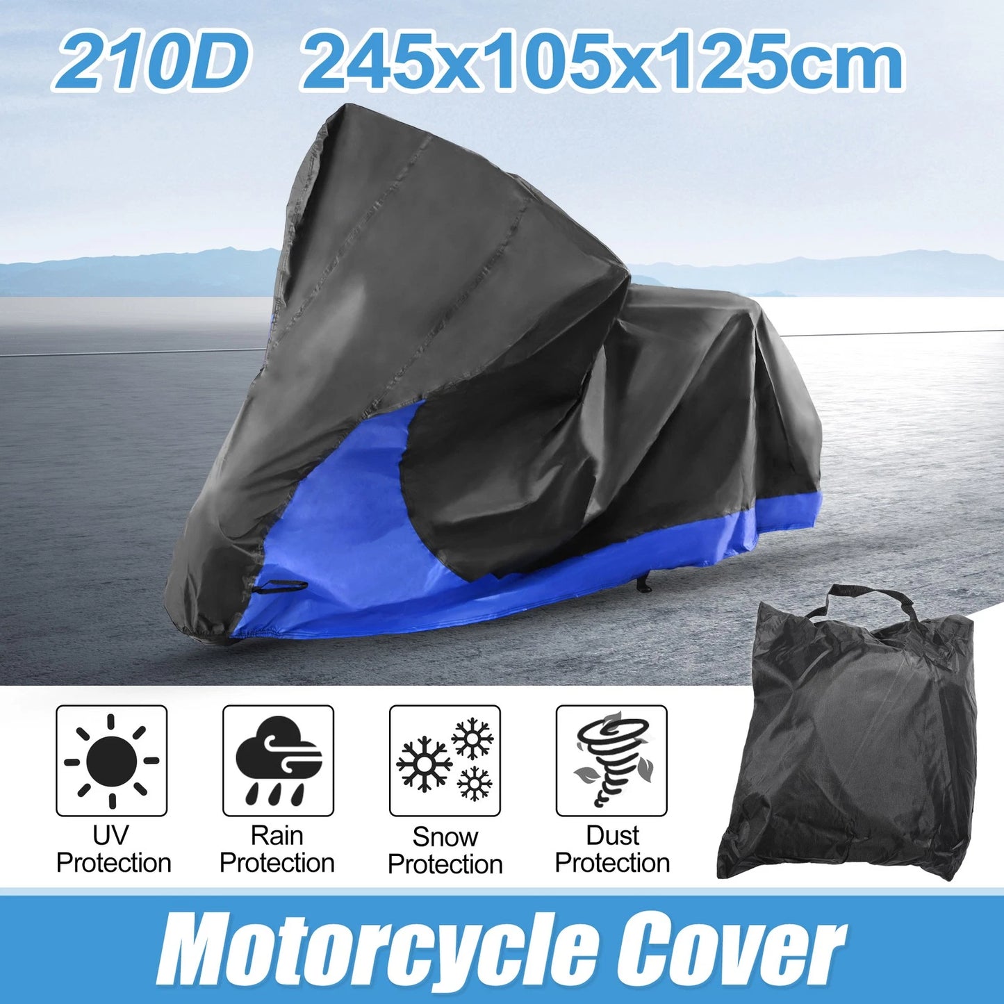 2 in 1 Motorcycle Cover for Harley Softail Slim Breakout (XL)