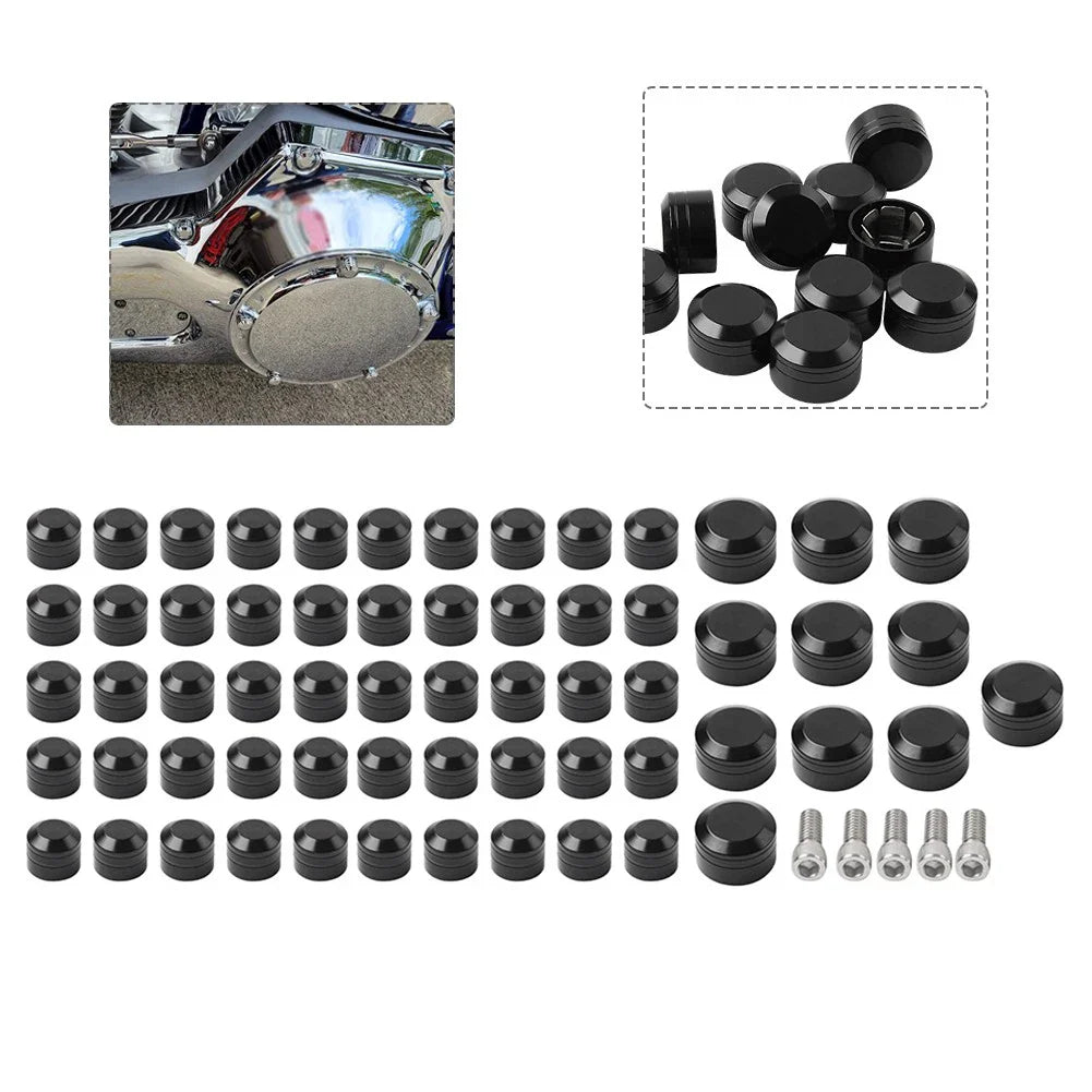61X Engine Topper Screw Bolt Cap Kit for Harley Twin Cam Softail (2007-2017)