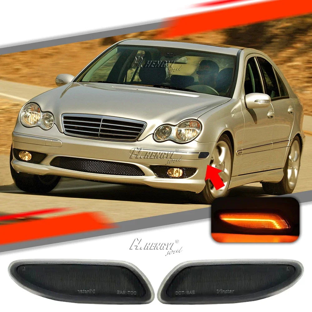Smoked Bumper Side Marker Light for Mercedes W203 C Class (2001–2007)