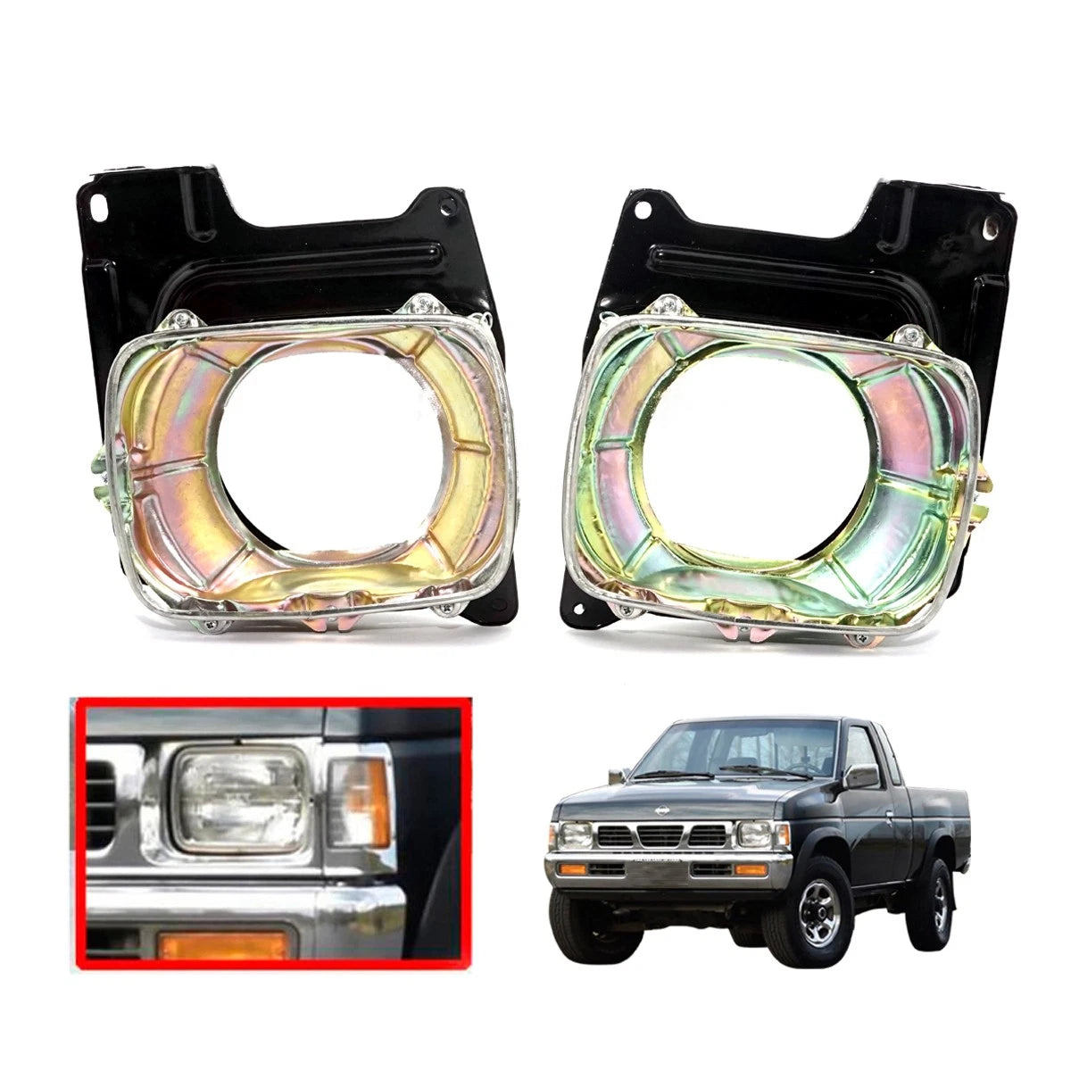 Headlight Lamp Housing Bracket Set for Nissan Navara D21 (1986–1997)