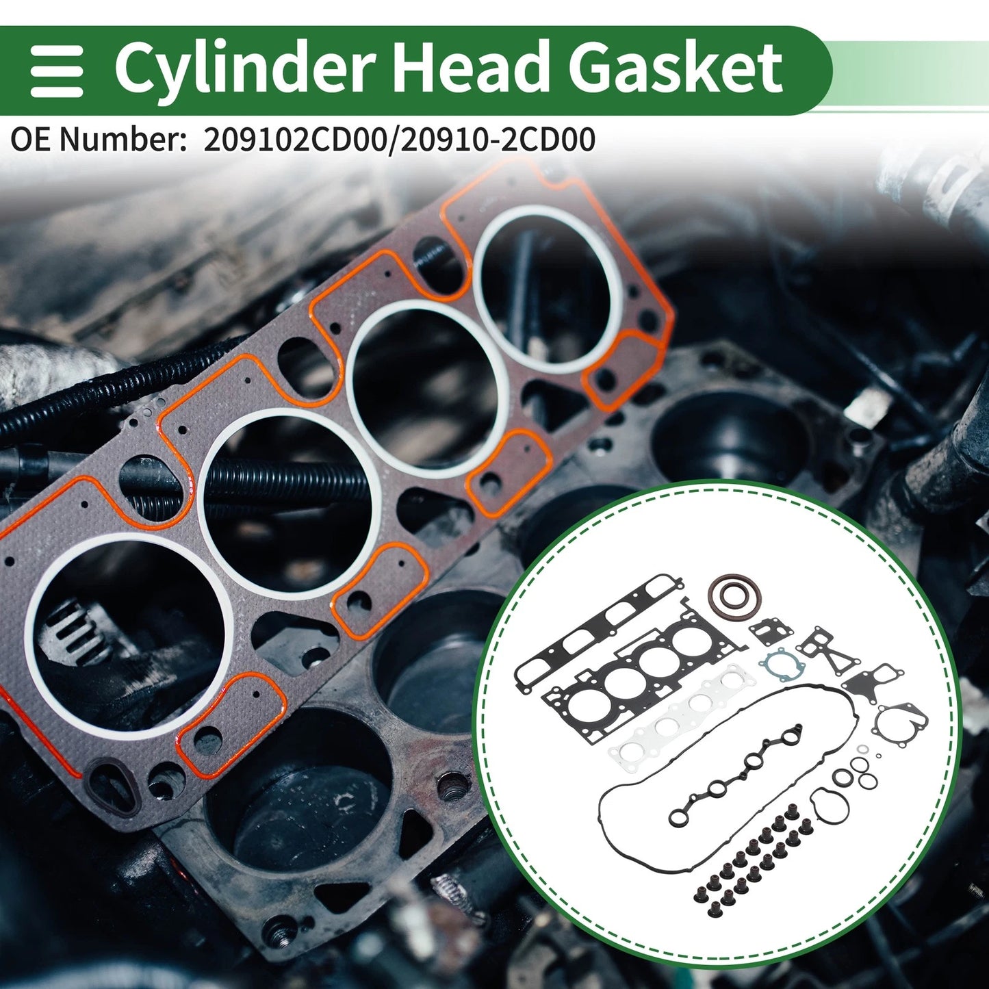 Set of 1 Cylinder Head Gasket for Hyundai Santa Fe Sport (2013–2019) No. 209102CD00