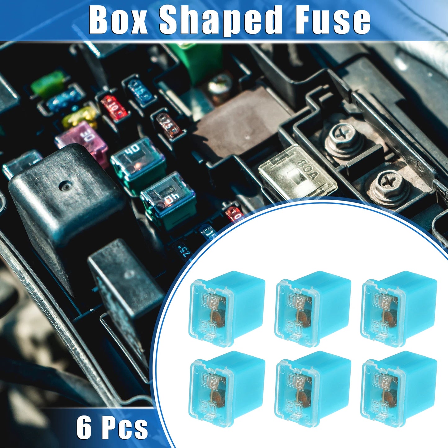 10 Pcs Mini Box Shaped Fuse 20 Amps for Pickup Trucks Cars (Universal)