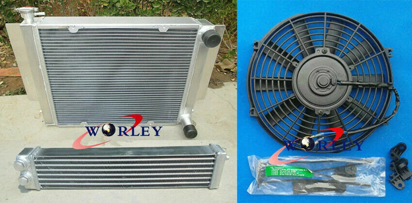 Aluminum Radiator with Fan and Oil Cooler for Mazda RX-2 RX-3 RX-4 RX-7 (1970–1985)