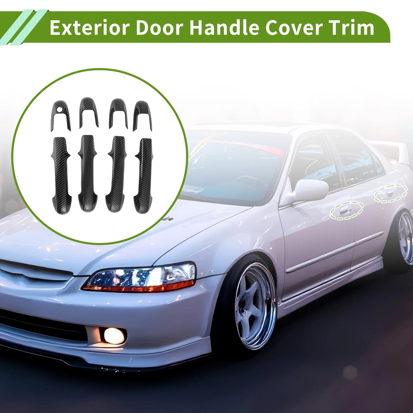 Exterior Handle Cover Trim for Honda Accord (2003–2007) Carbon Fiber Black