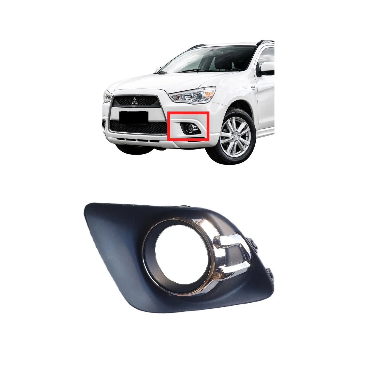 Chrome Front Bar Grille with Fog Light Mount for Mitsubishi ASX (2010–2013)