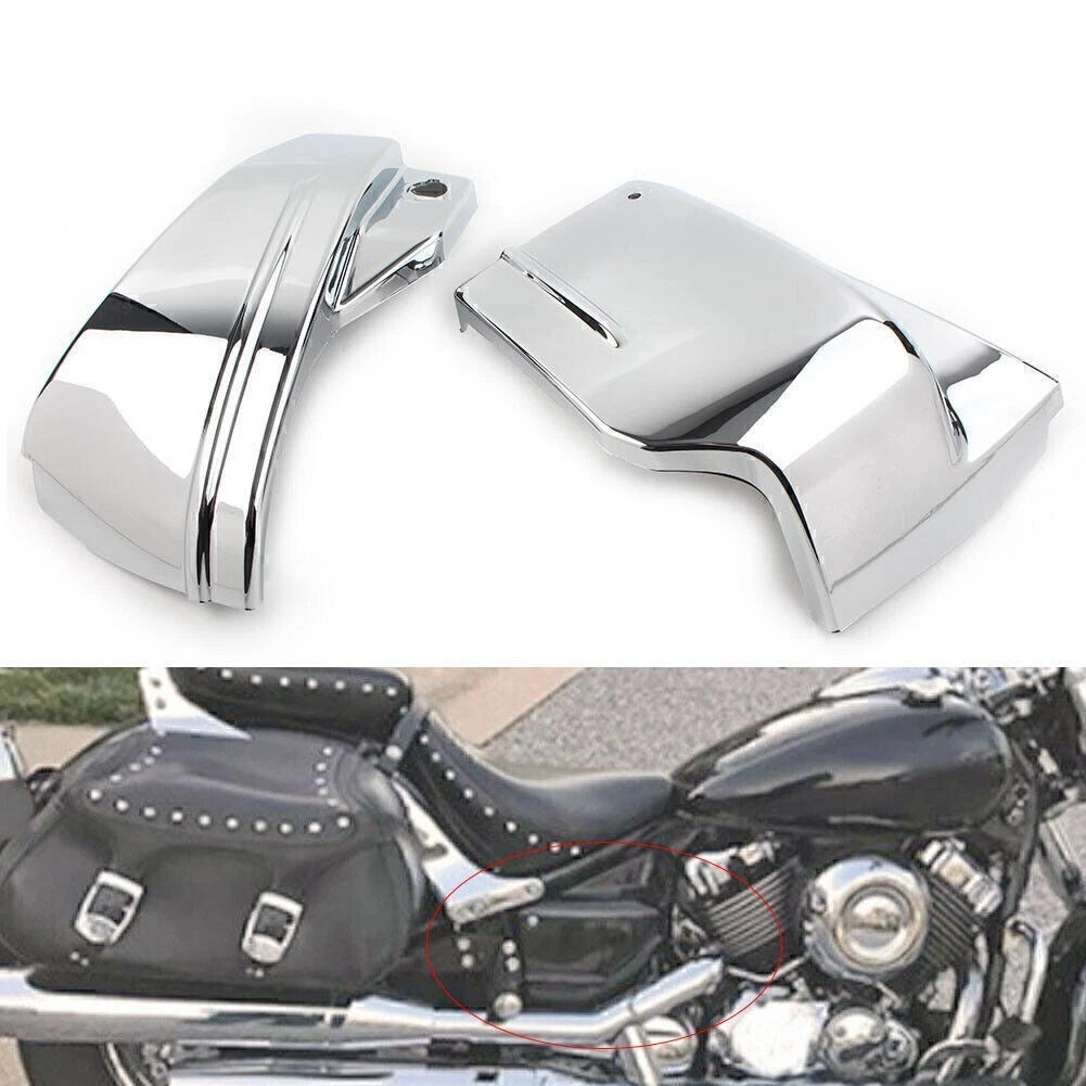 2X Chrome Battery Side Cover for Yamaha V Star 650 (1998–2008)