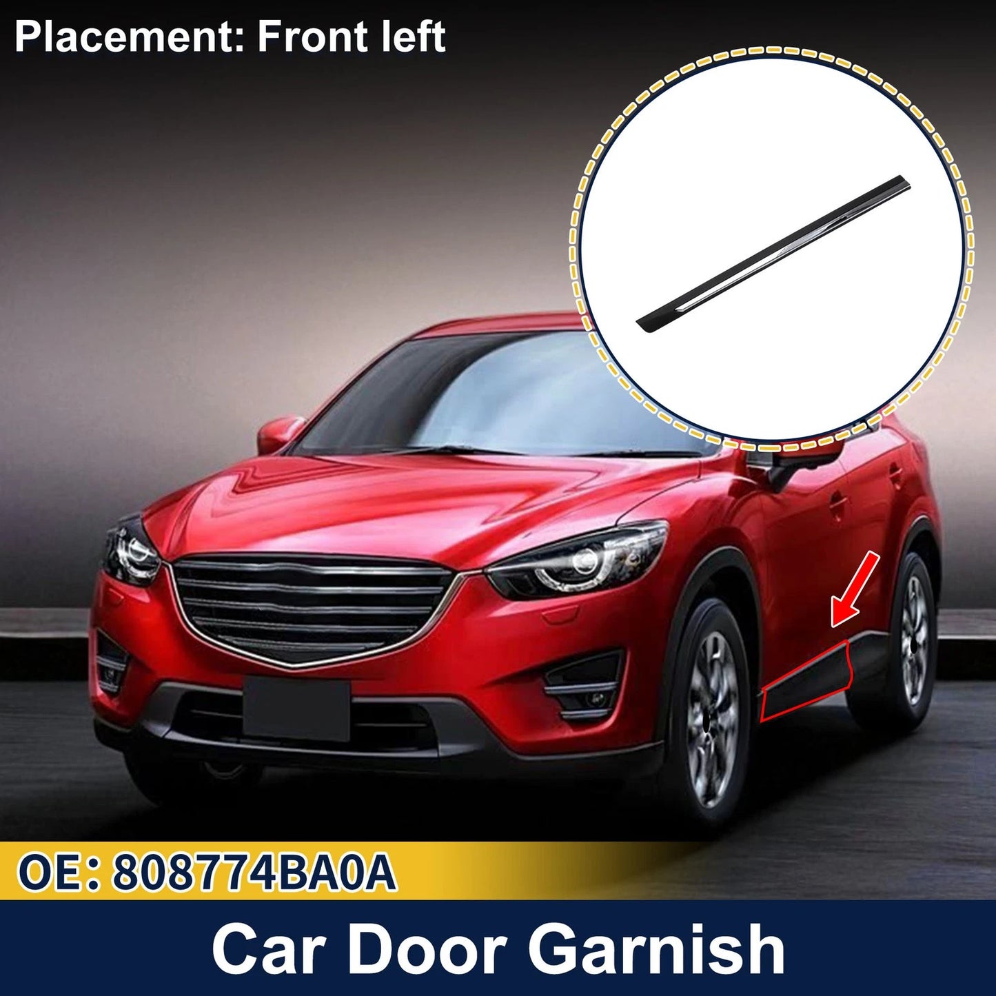 Door Side Lower Trim Front Left No. 808774BA0A for Nissan Rogue (2017–2020)