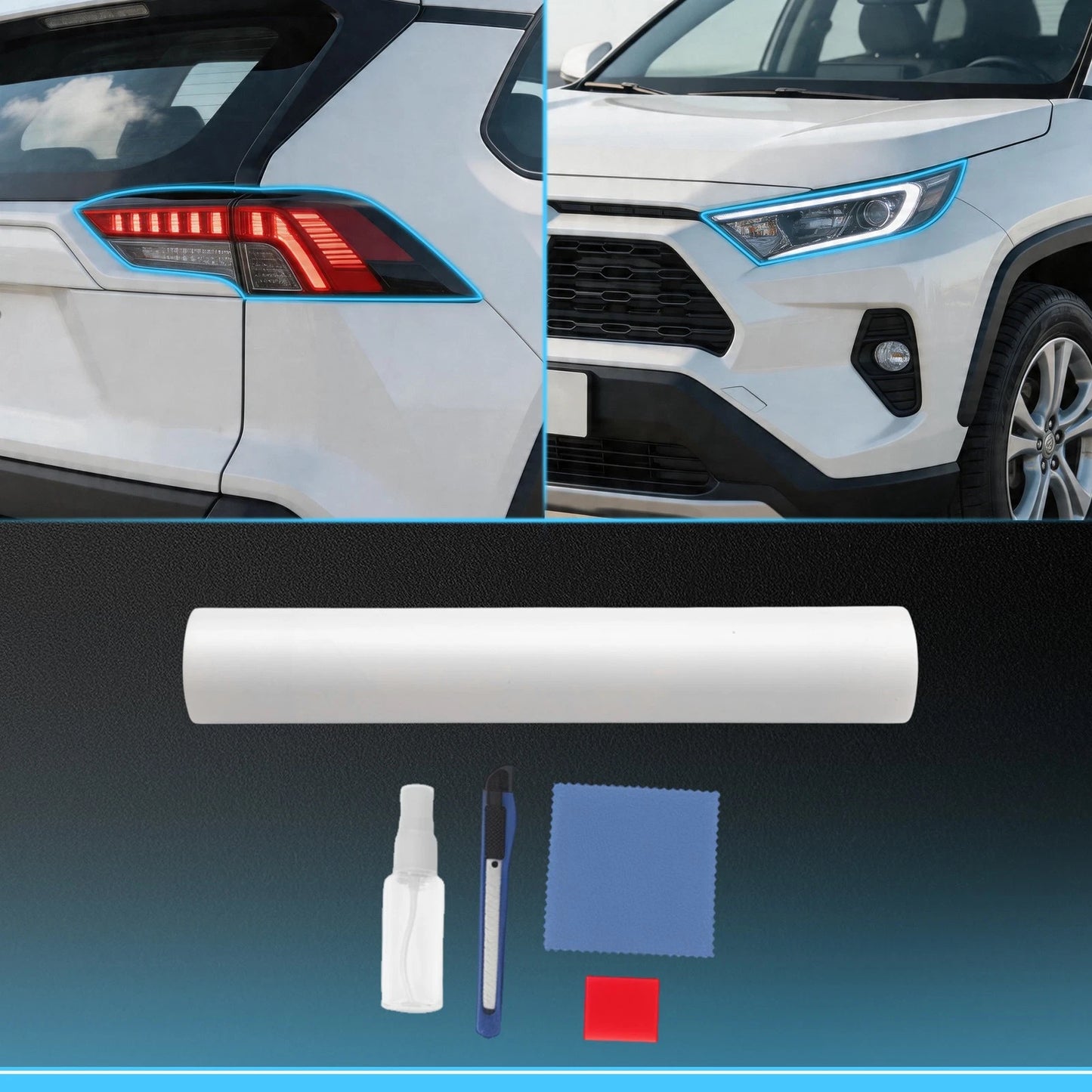Headlight Tint Kit for Toyota Rav4 (2019–2025) TPU Transparent 1 Set