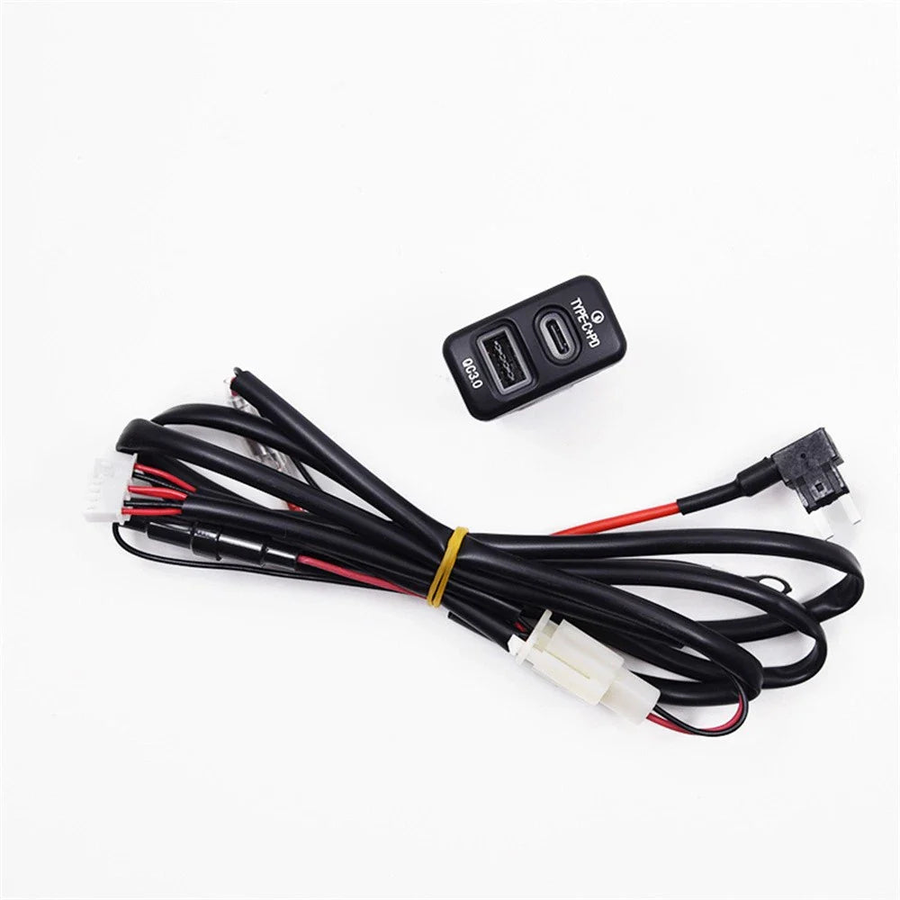 18W Type-C + QC3.0 Fast Car Charger for Toyota Tacoma, FJ Cruiser, Hilux
