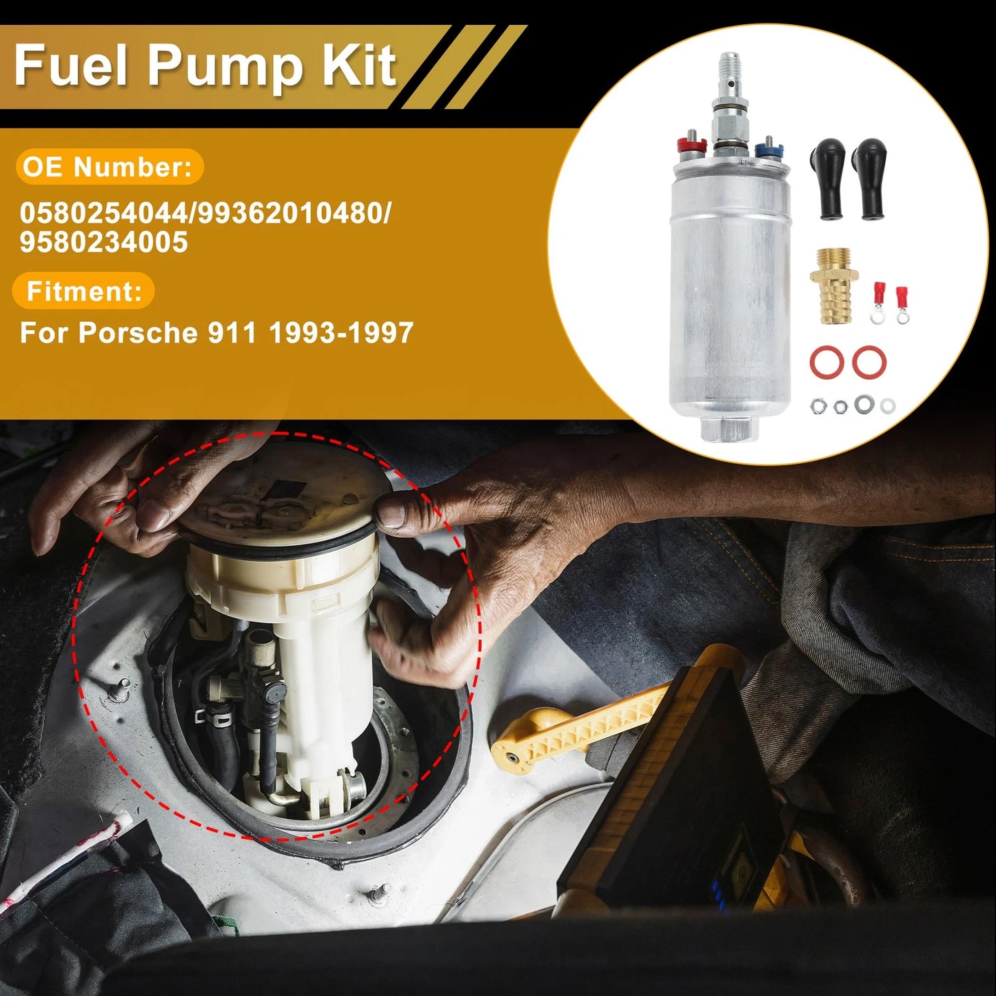Set of 2 Metal Electric Fuel Pumps for Porsche 911 (No. 0580254044)