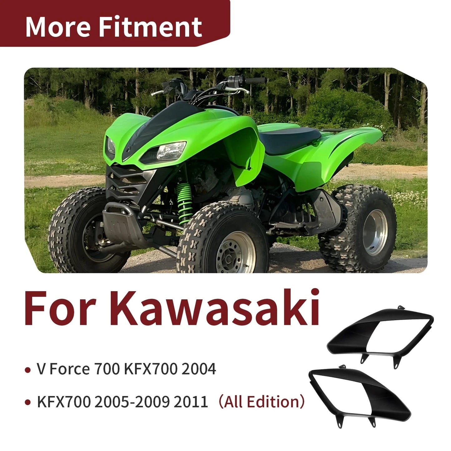 Head Light Covers Left/Right for Kawasaki KFX 700 (2005–2007)