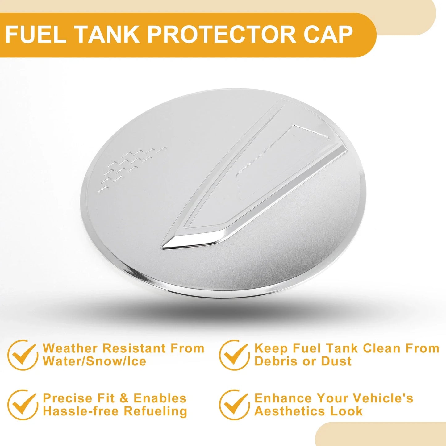 Fuel Tank Door Cap for Chevy Blazer 2020-2025 Gas Tank Flap Chrome Silver