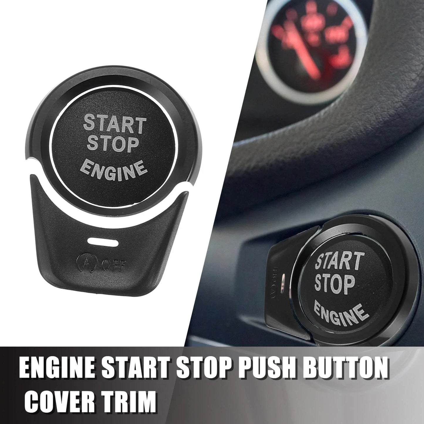 Start Stop Button Cover Sticker Kit for BMW 2 Series, 3 Series, X1-X5 Black