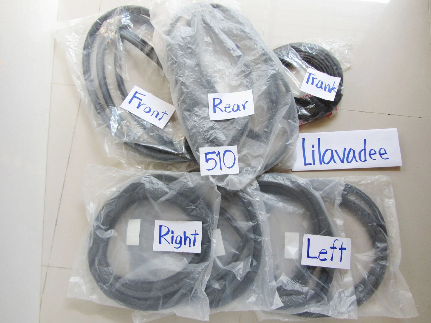 Weatherstrip Rubber Seal Set for Datsun 510 1600 4-Door (1968-1973) - 7 pcs