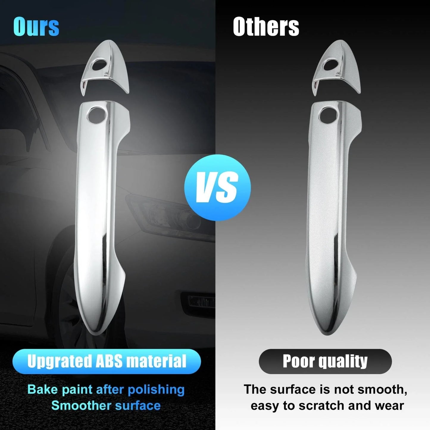 Car Door Handle Cover Trims for Honda Accord (2018-2023) - Keyless Hole, Silver