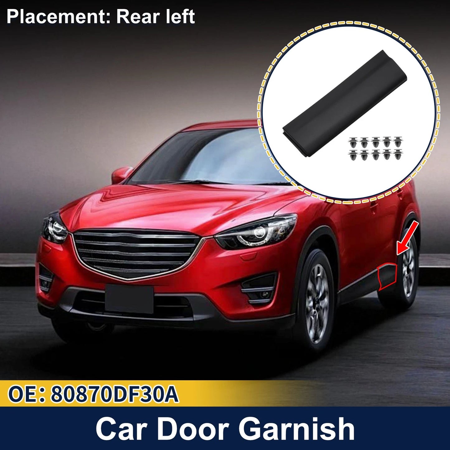 Rear Left Door Side Lower Trim No. 80870DF30A for Nissan Rogue Sport (2017–2022)