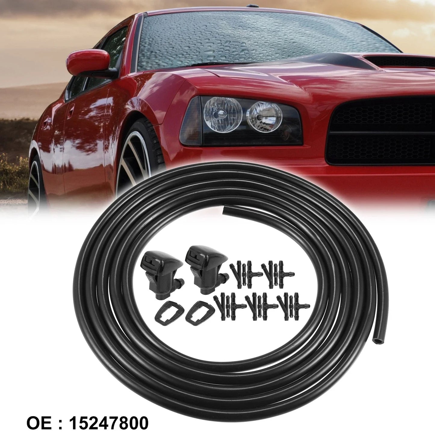 2 x Windshield Washer Nozzles & 2.5m Hose Kit for GMC Acadia (2011-2012)