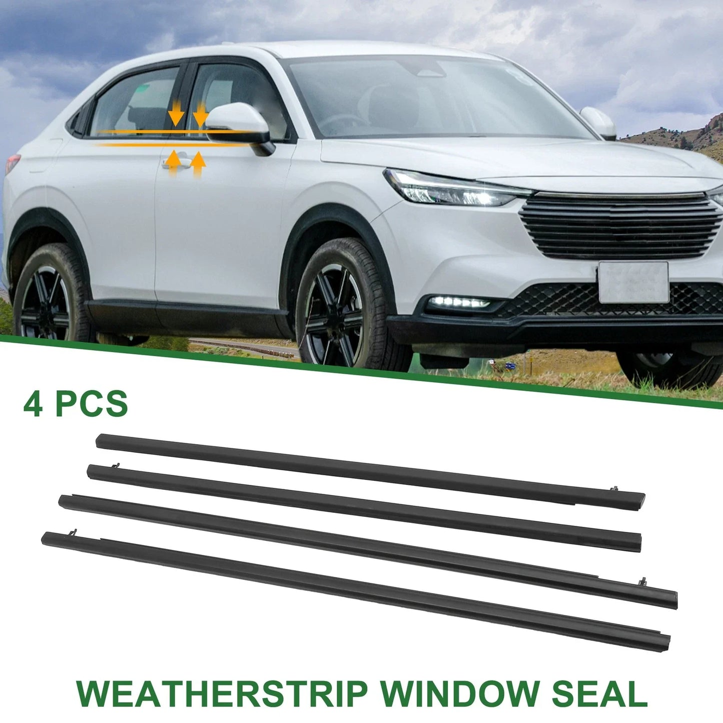 4 x Weatherstrip Window Seal for Honda HR-V (2016-2020) Black