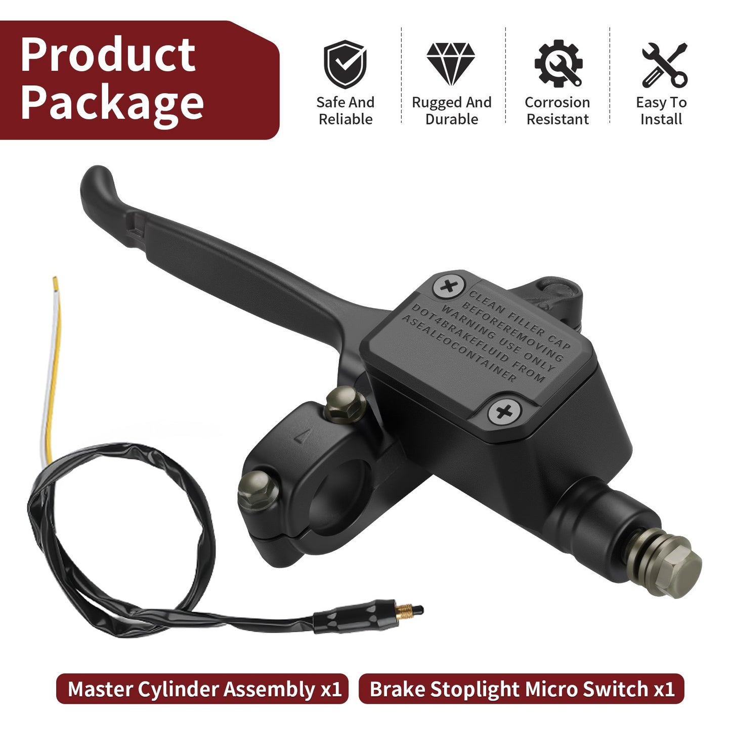 Master Cylinder & Switch for Ski-Doo Formula 380 500 583 600 670 700 800 (1996–2003)