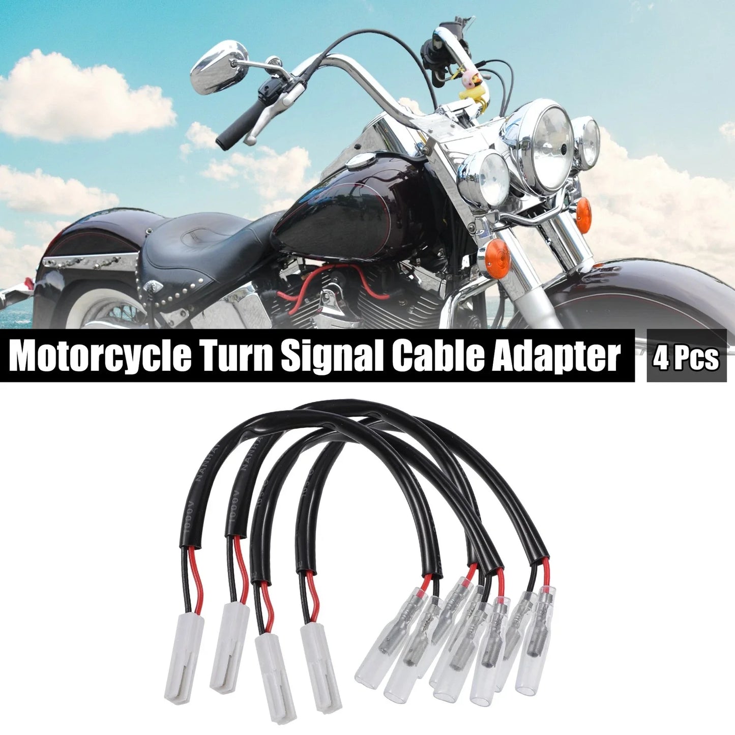 Motorcycle Turn Signal Cable Adapter Connector for Honda - 4 x Pcs