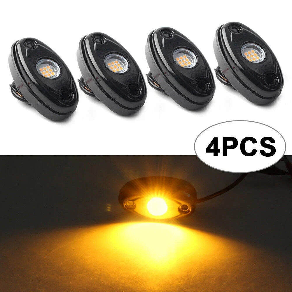 9W LED Yellow Rock Light Pods for JEEP Offroad Truck Underbody