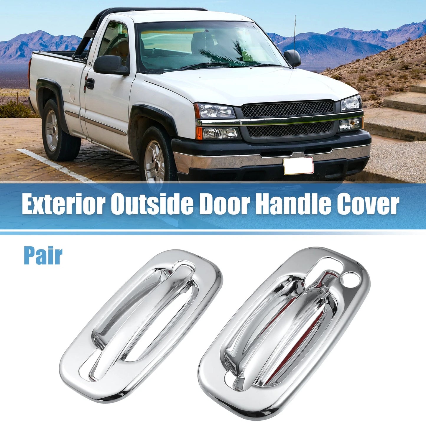 1 Pair Exterior Door Handle Cover for Chevrolet Tahoe (2000–2006) 1 Keyhole