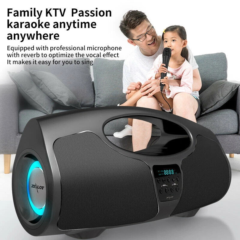 Powerful Karaoke Bluetooth Speaker with Mic for Boombox - Hand-held Speaker